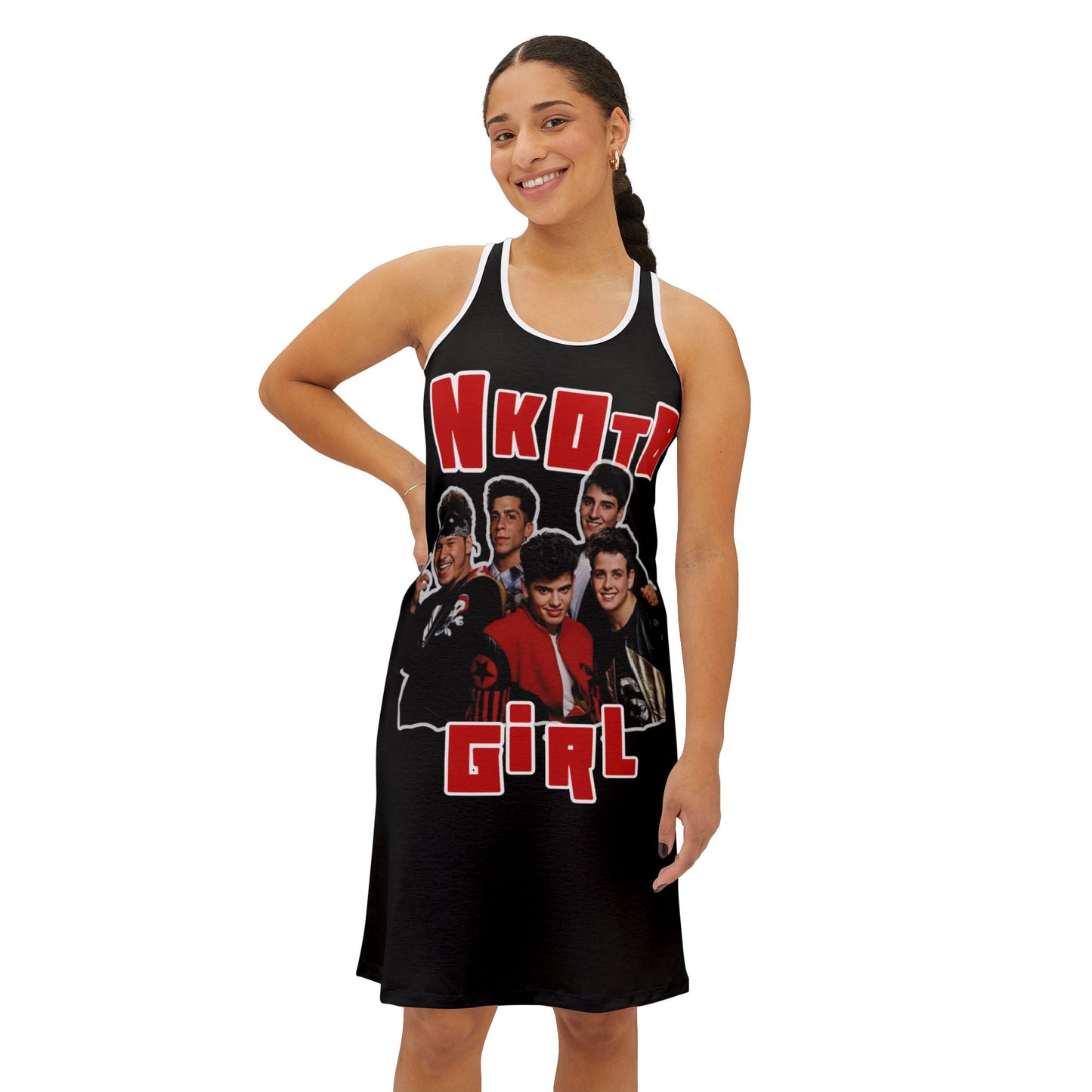 NKOTB Girl Women's Racerback Dress - Perfect for 80s and 90s Nostalgia