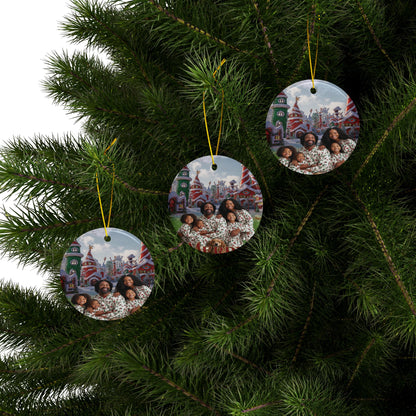 Personalized Holiday Ceramic Ornaments - Double-Sided Family Decor