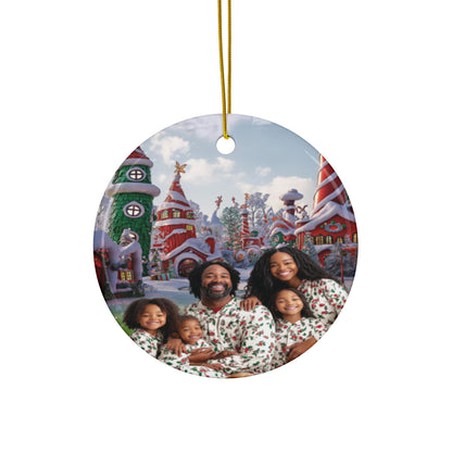 Personalized Holiday Ceramic Ornaments - Double-Sided Family Decor