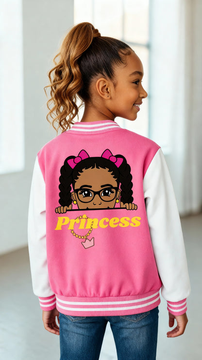 Princess And 2 Cool Customizable Varsity Jacket