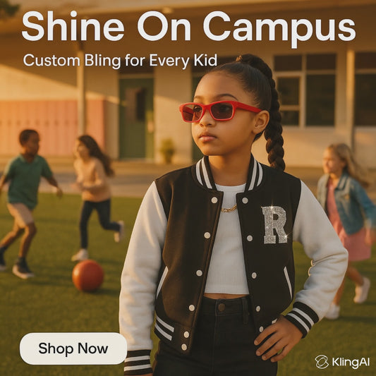 Girls Rhinestone Varsity Jacket